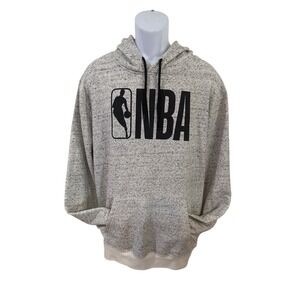 NBA Mens Large Gray with Black Logo Hoodie Basketball